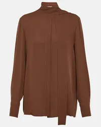 Valentino Garavani Bluse aus Seiden-Georgette Braun