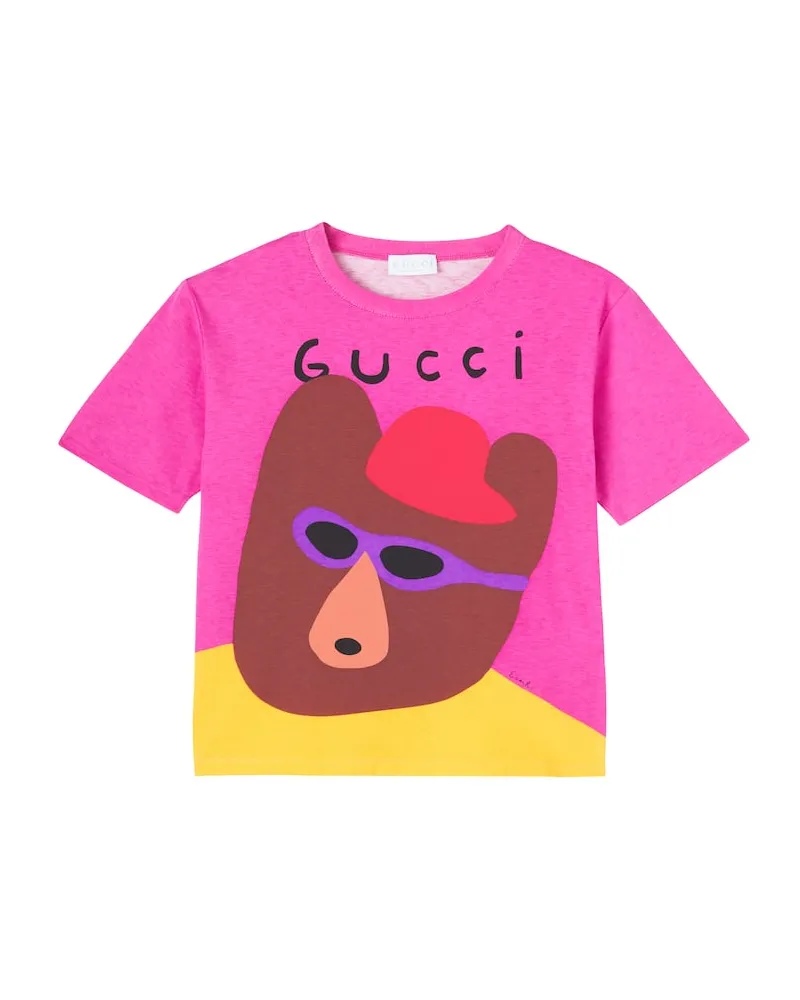Gucci X Euan Roberts T-Shirt aus Baumwoll-Jersey Rosa