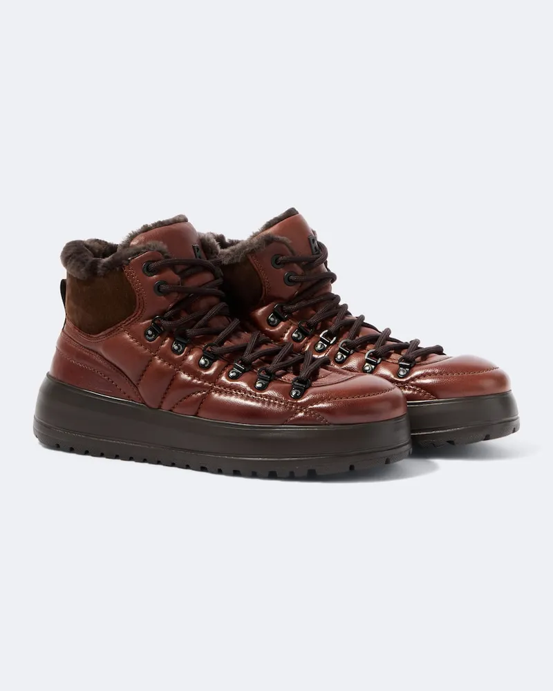 Bogner Schnürstiefel Antwerp aus Leder mit Shearling Braun