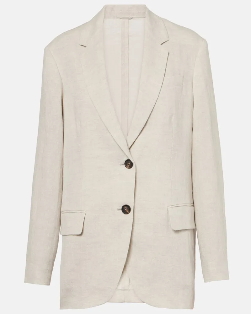 Brunello Cucinelli Blazer aus einem Leinengemisch Beige