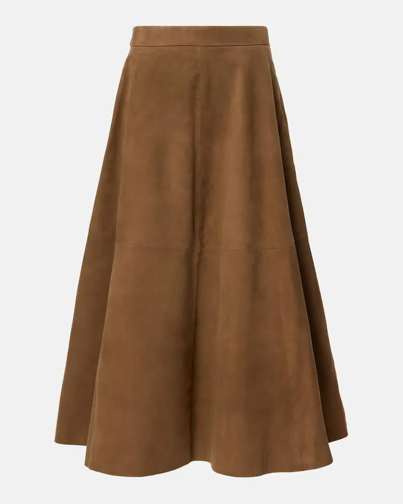 Róhe Róhe Midirock aus Veloursleder Braun