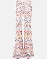 Missoni Low-Rise-Schlaghose aus Haekelstrick Multicolor