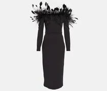 Midikleid mit Federn