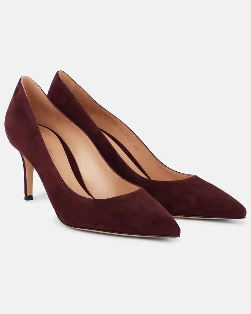 Gianvito Rossi Pumps Gianvito 70 aus Veloursleder Burgunderrot