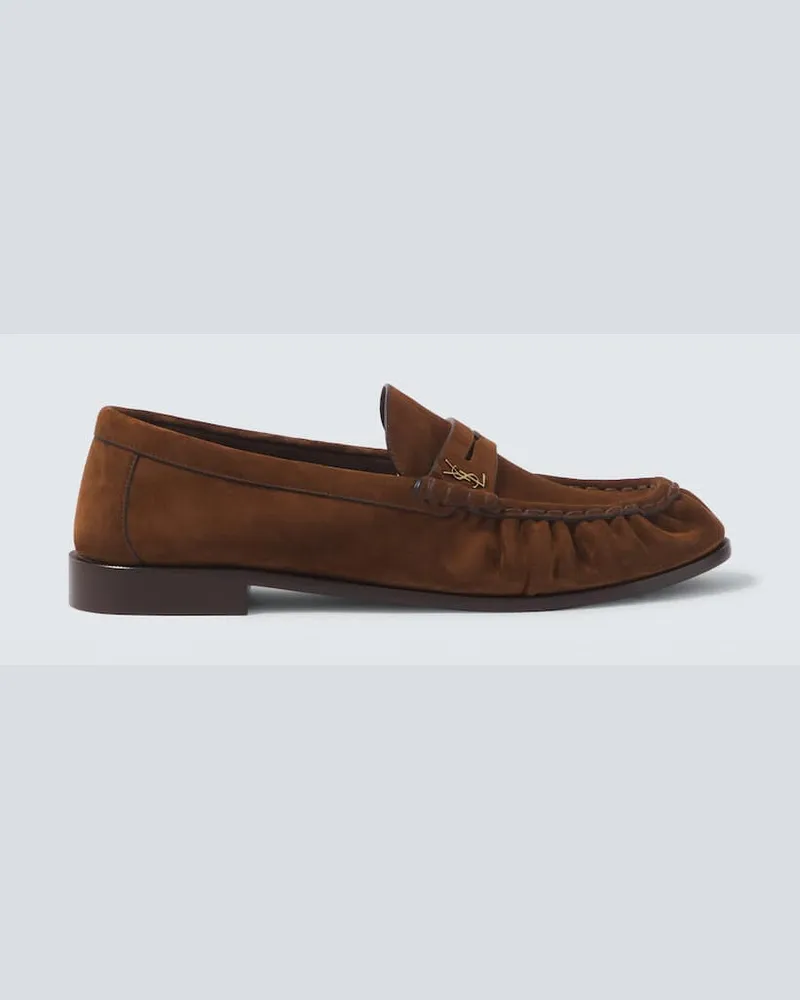 Saint Laurent Loafers Le Loafer Cassandre aus Veloursleder Braun