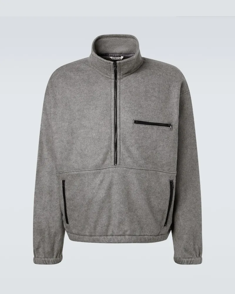 AURALEE Pullover aus Seiden-Fleece Grau