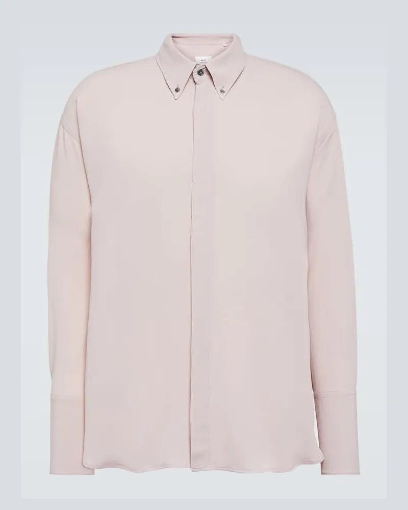 AMI Paris Hemd aus einem Seidengemisch Rosa