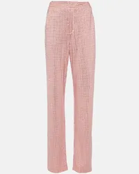 Area Gerade Hose aus Jersey mit Kristallen Pink