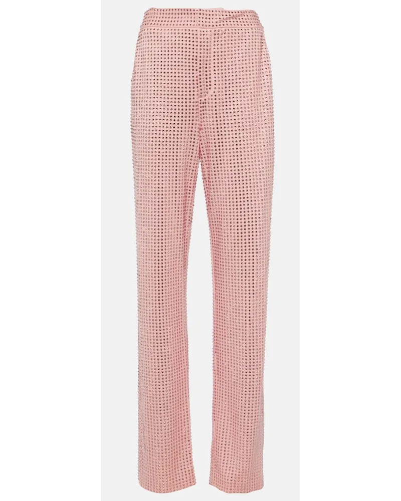 Area Gerade Hose aus Jersey mit Kristallen Pink