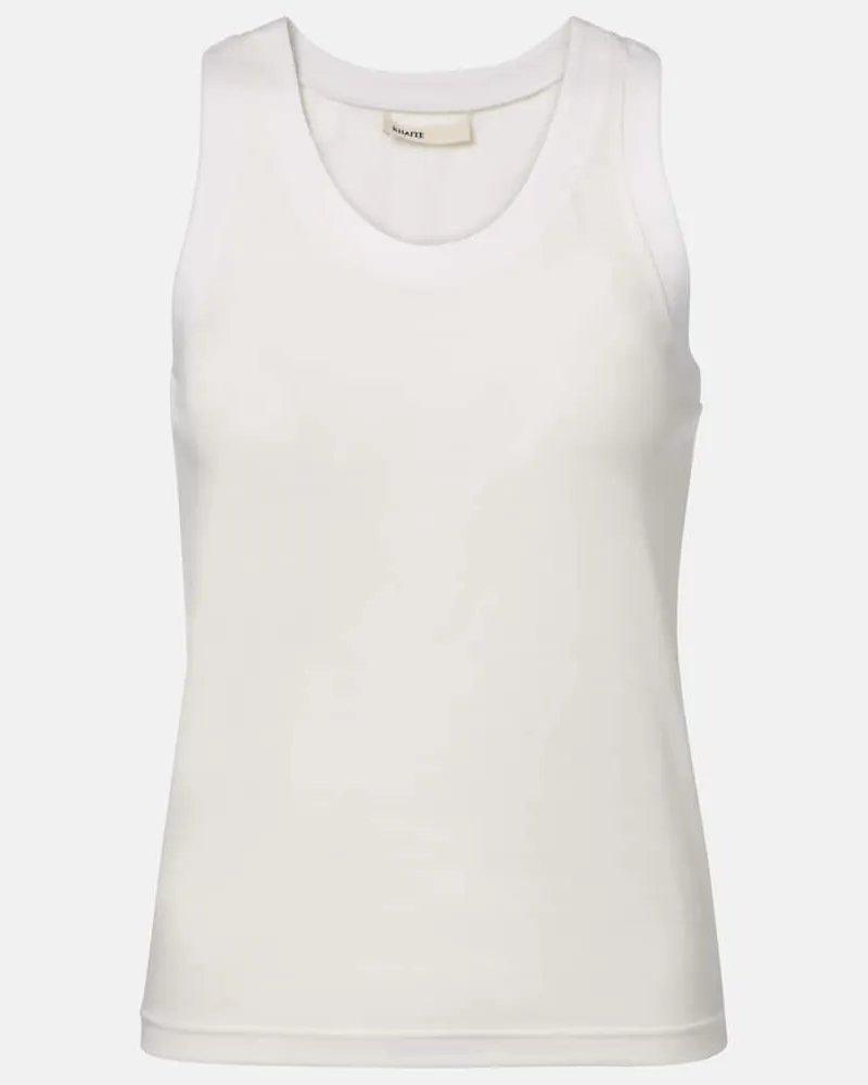 KHAITE Top Isha aus Jersey Weiß