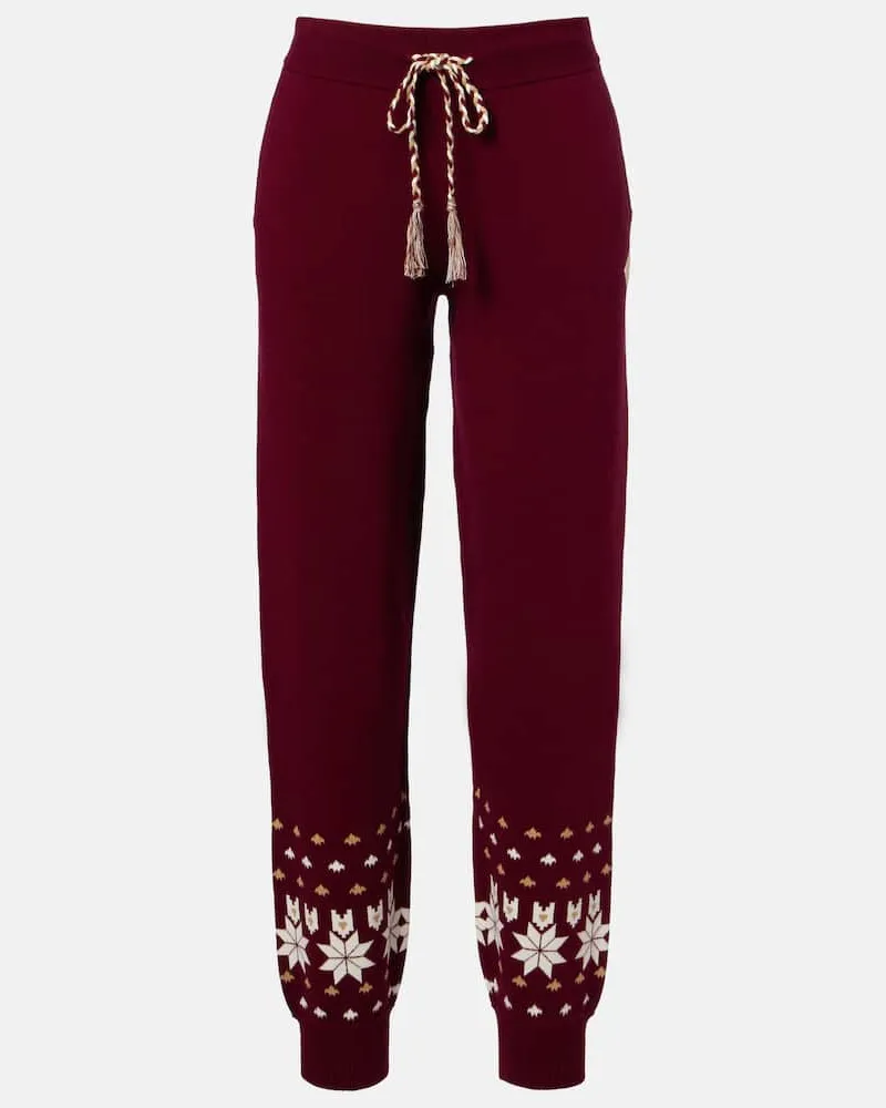 The Upside Jogginghose aus Strick Burgunderrot