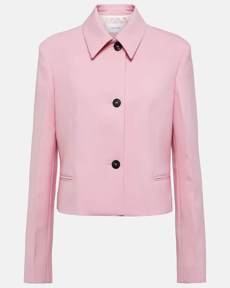 Ferragamo Jacke aus Schurwolle Rosa