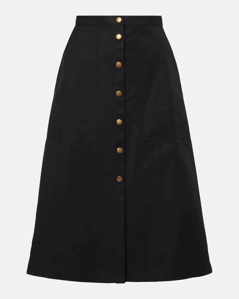 Moncler Midirock aus einem Baumwollgemisch Schwarz