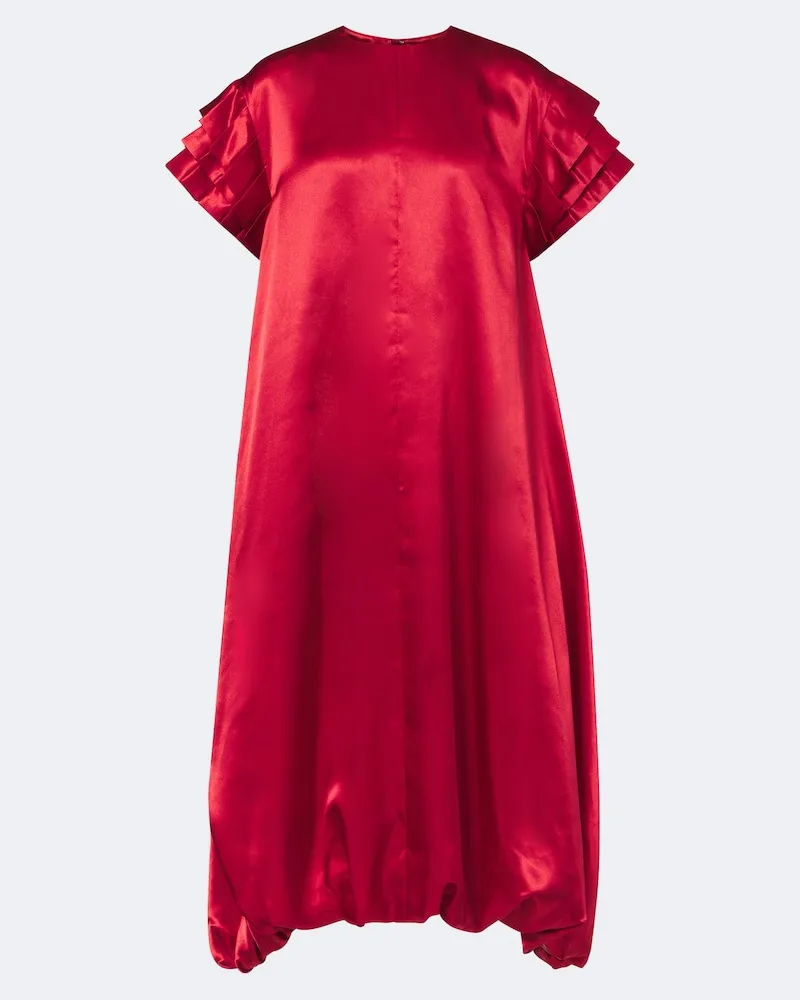 Noir Kei Ninomiya Midikleid aus Satin Rot