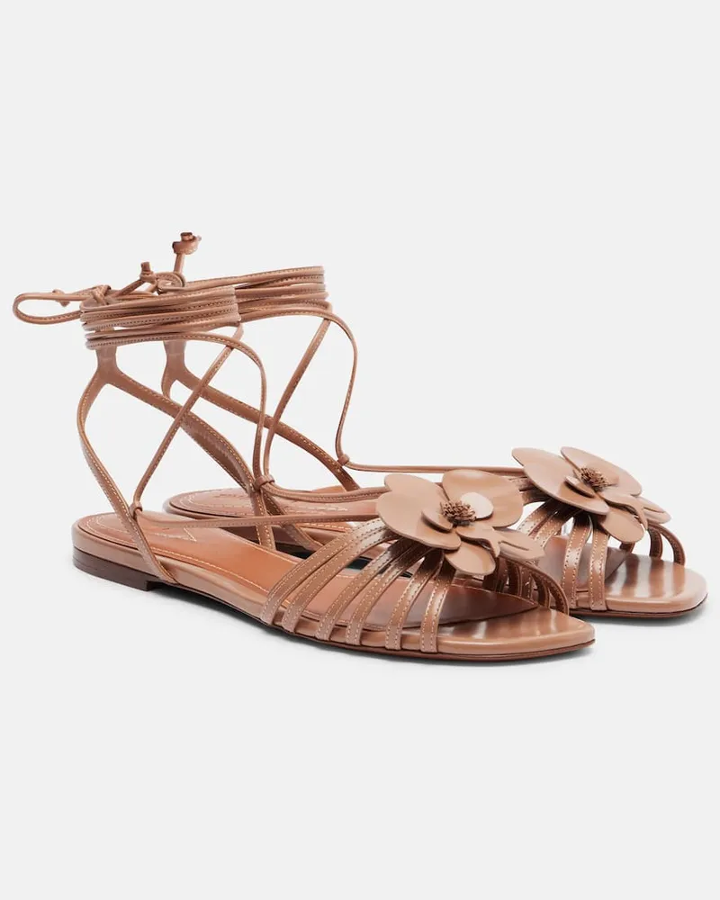 Zimmermann Sandalen Orchid aus Leder Beige