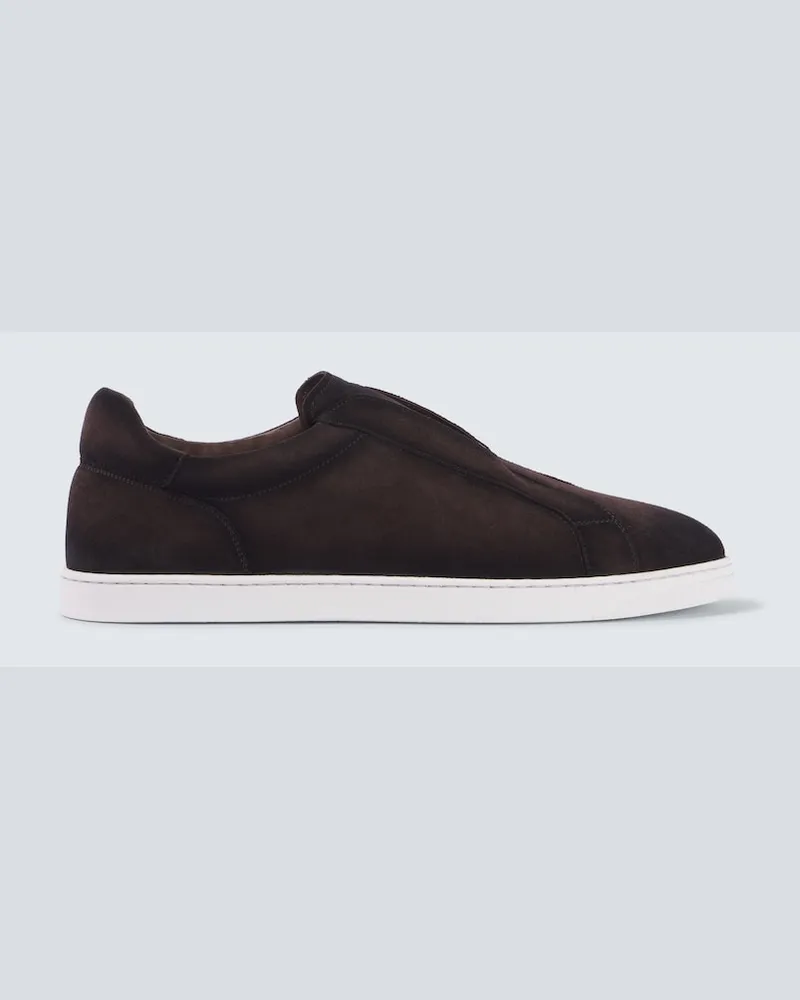 Magnanni Slip-Ons Open aus Veloursleder Braun
