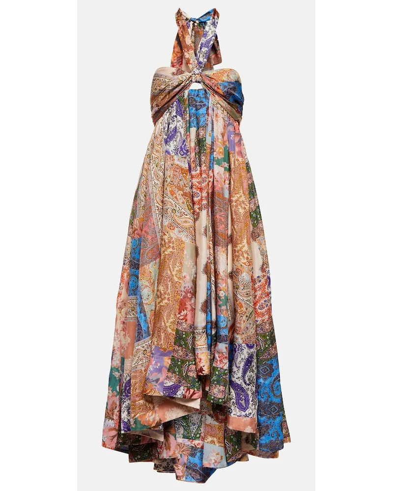 Zimmermann Bedrucktes Maxikleid Devi aus Seide Multicolor