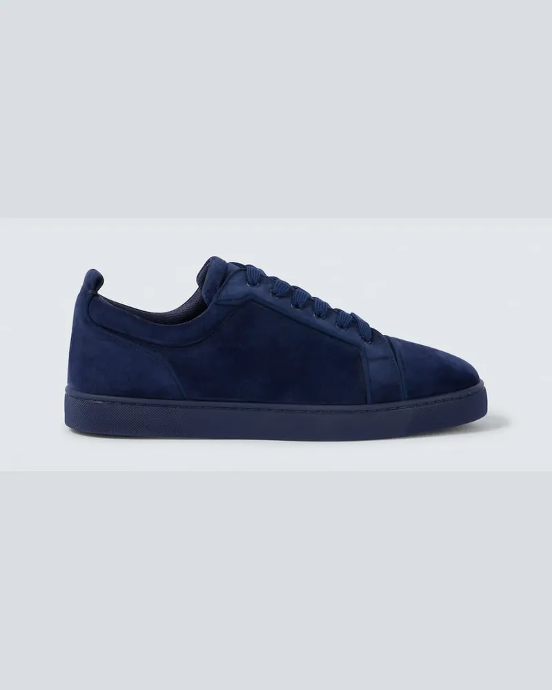 Christian Louboutin Sneakers Louis Junior aus Veloursleder Blau