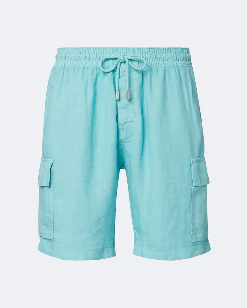 Vilebrequin Bermuda-Shorts Baie aus Leinen Blau