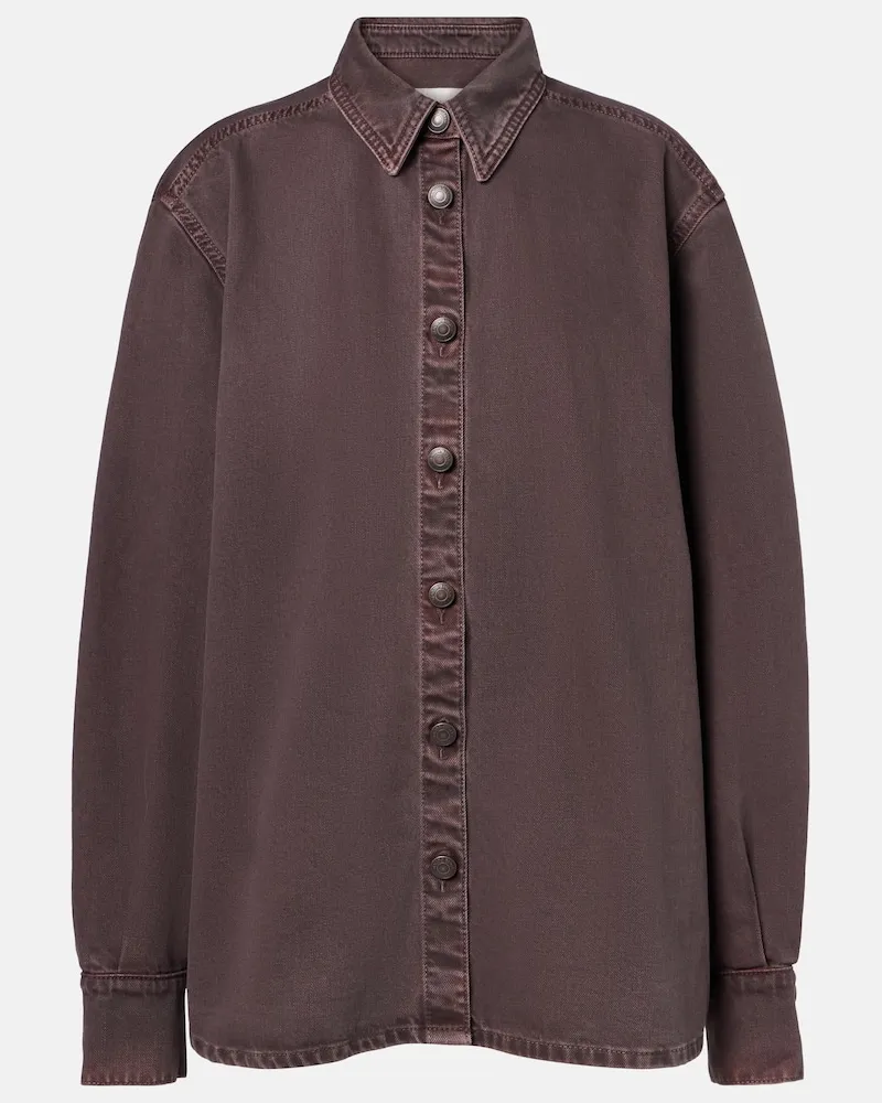 Magda Butrym Oversize-Hemdjacke aus Denim Braun
