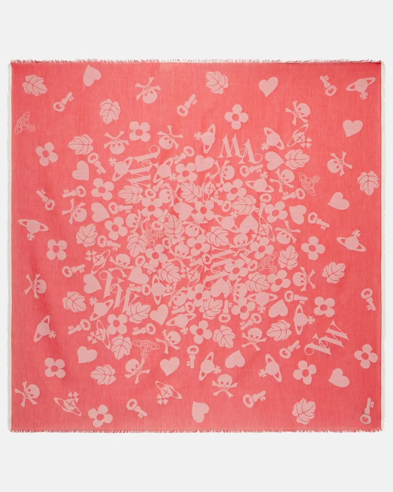 Vivienne Westwood Schal VW Icons aus Jacquard Rot