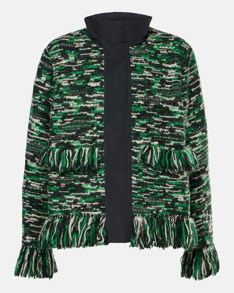 Sacai Jacke aus Tweed Grün