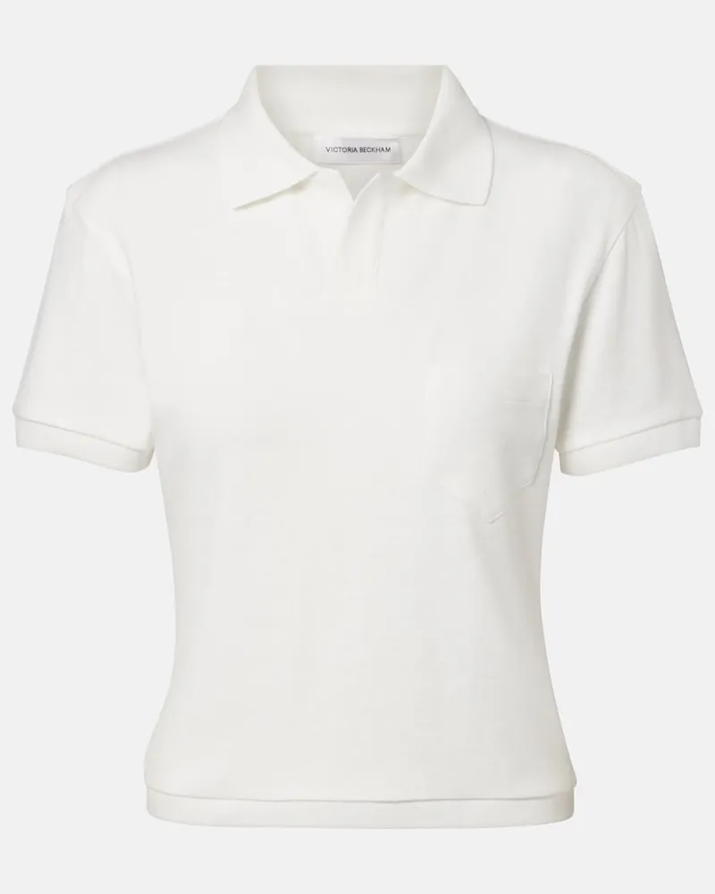 Victoria Beckham Polohemd aus einem Baumwollgemisch Weiß