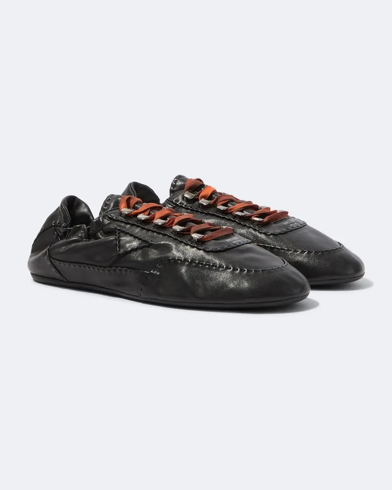 Prada Sneakers Collapse aus Leder Schwarz