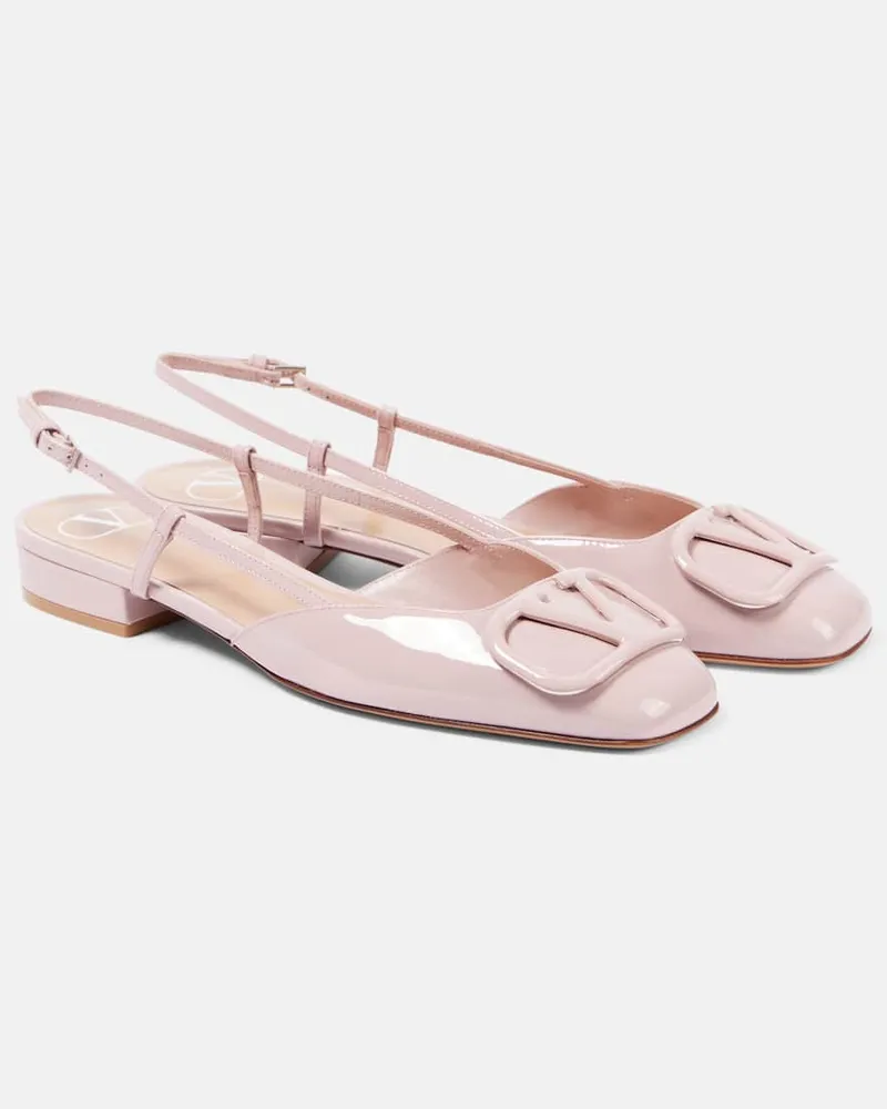 Valentino Garavani Slingback-Ballerinas VLogo Signature aus Lackleder Pink