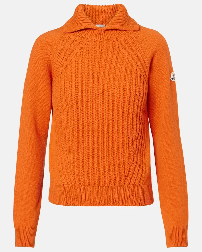Moncler Pullover aus Wolle und Kaschmir Orange
