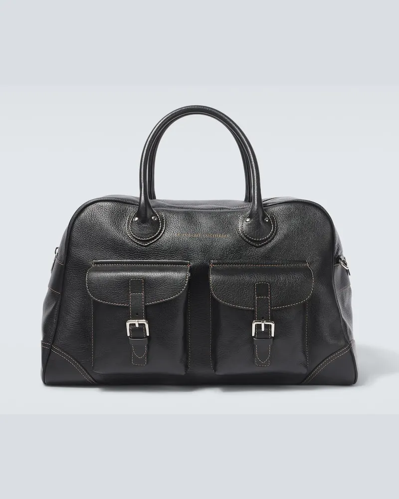 Brunello Cucinelli Weekender aus Leder Schwarz