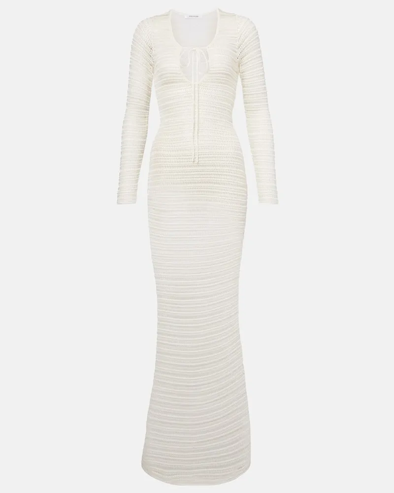 Aya Muse Maxikleid Mia aus Häkelstrick Weiß
