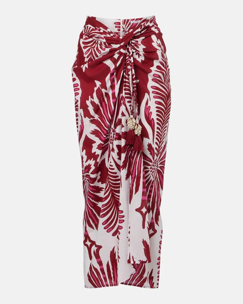 Poupette St Barth Midirock Uma aus Baumwolle Burgunderrot