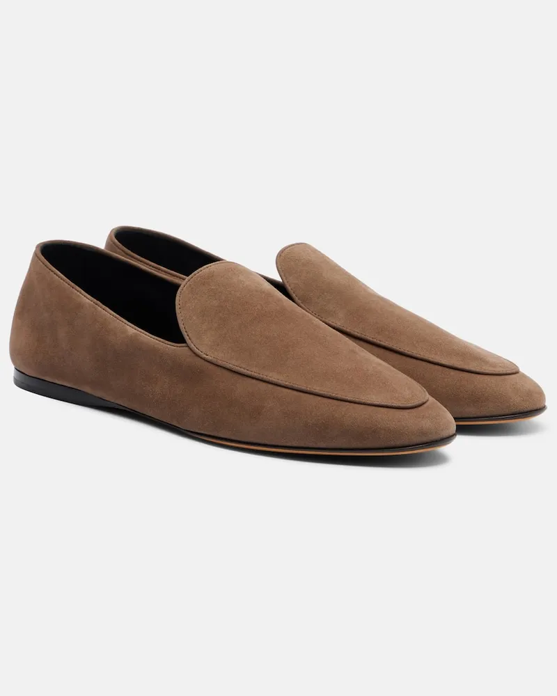 The Row Loafers aus Veloursleder Braun