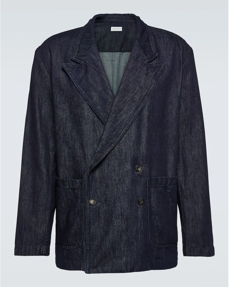 Dries van Noten Blazer aus Denim Blau