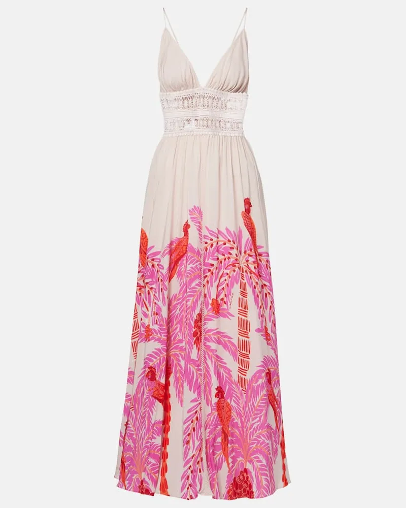 Poupette St Barth Bedrucktes Maxikleid Havana Rosa