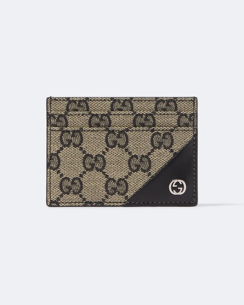 Gucci Kartenetui GG aus Canvas Beige