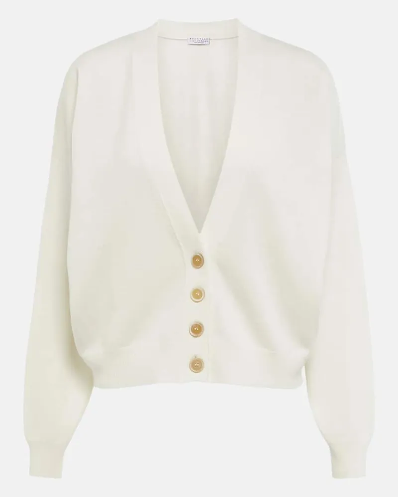 Brunello Cucinelli Cardigan aus Kaschmir Weiß