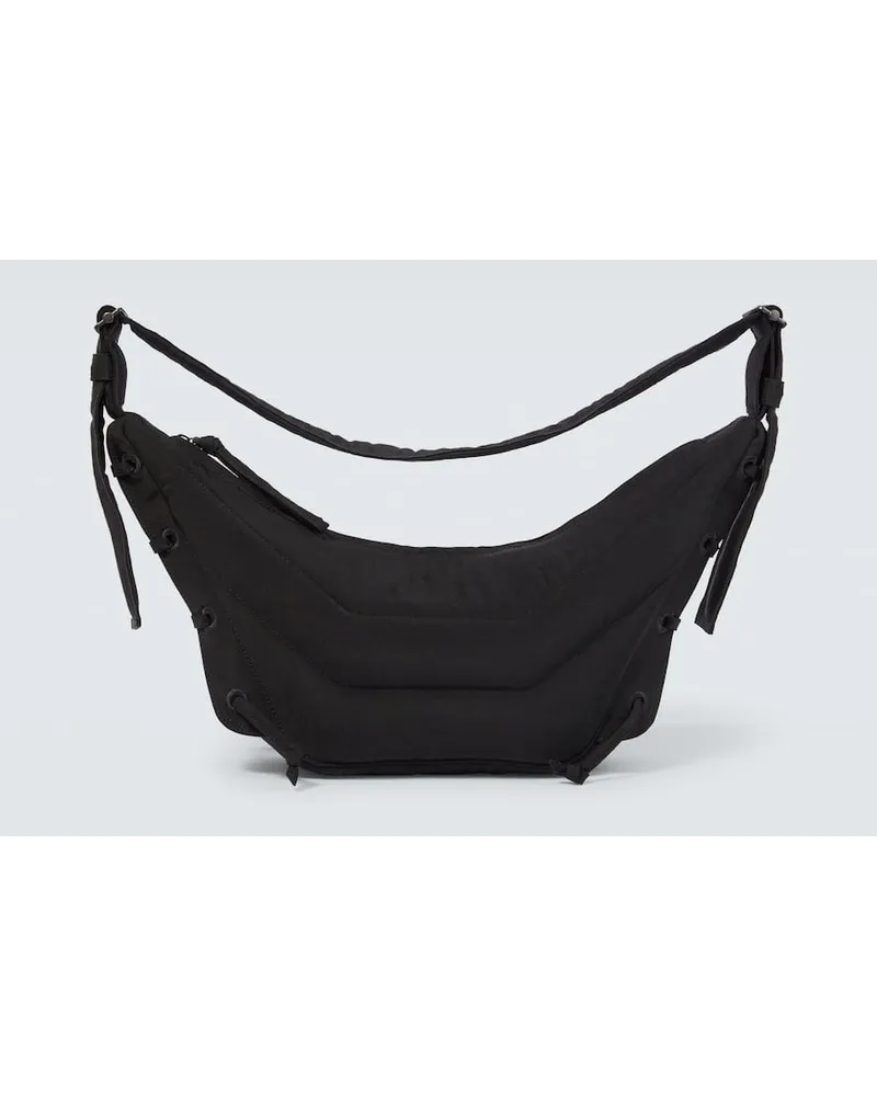 Christophe Lemaire Messenger Bag Soft Game Small aus Canvas Schwarz