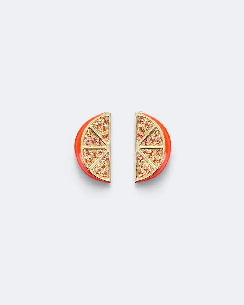 Sydney Evan Ohrringe Orange Slice aus 14kt Gelbgold mit Saphiren Orange