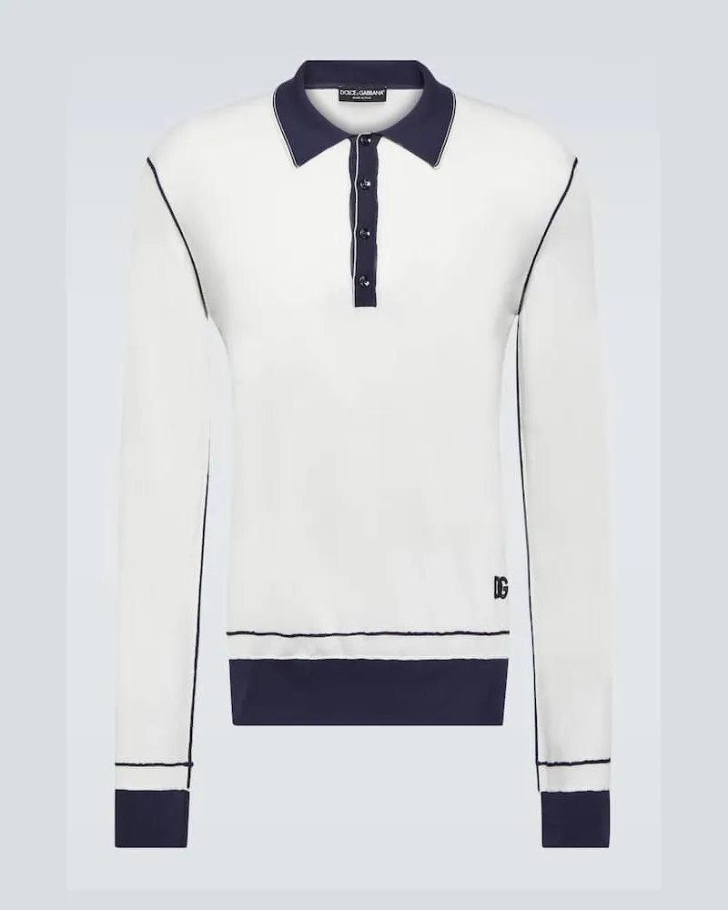 Dolce & Gabbana Polopullover aus Seide Weiß