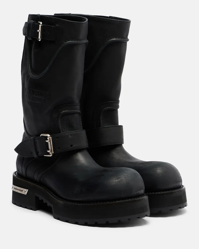 Balenciaga Schnürstiefel Venom aus Leder Schwarz