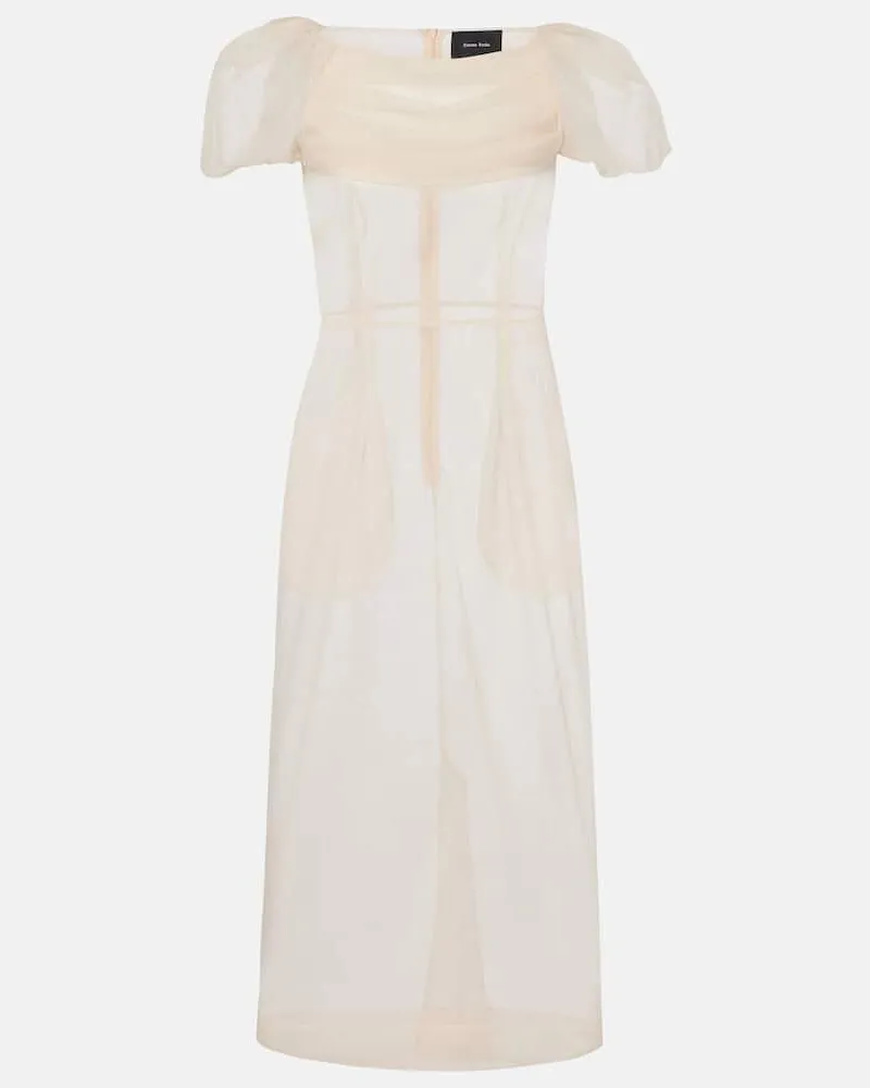 Simone Rocha Midikleid aus Tüll Weiß