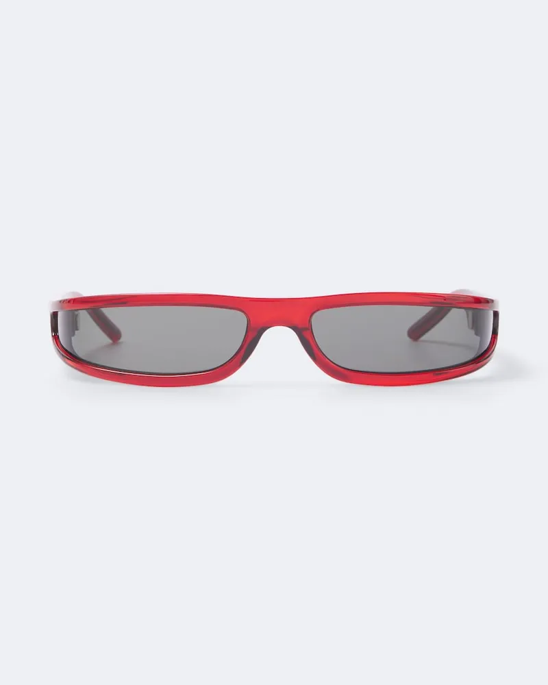 Rick Owens Eckige Sonnenbrille Fog Rot