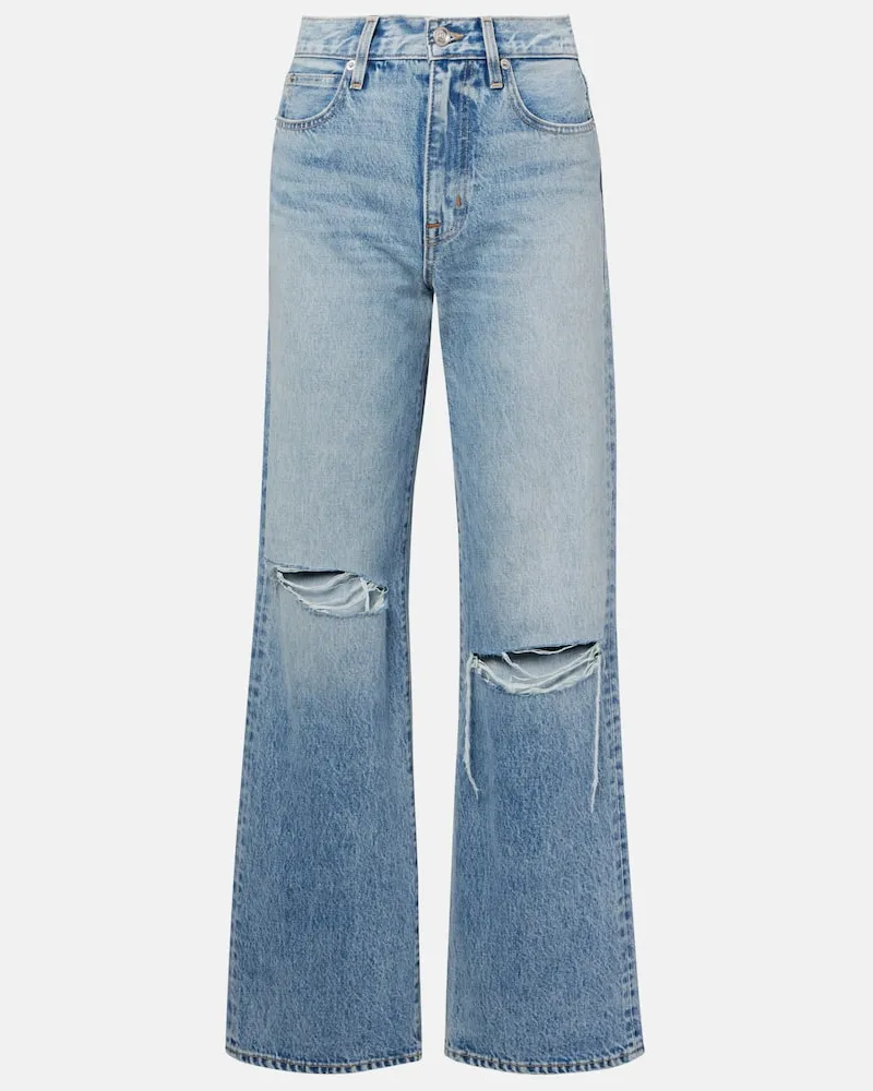 SLVRLAKE Mid-Rise Wide-Leg Jeans Grace Blau