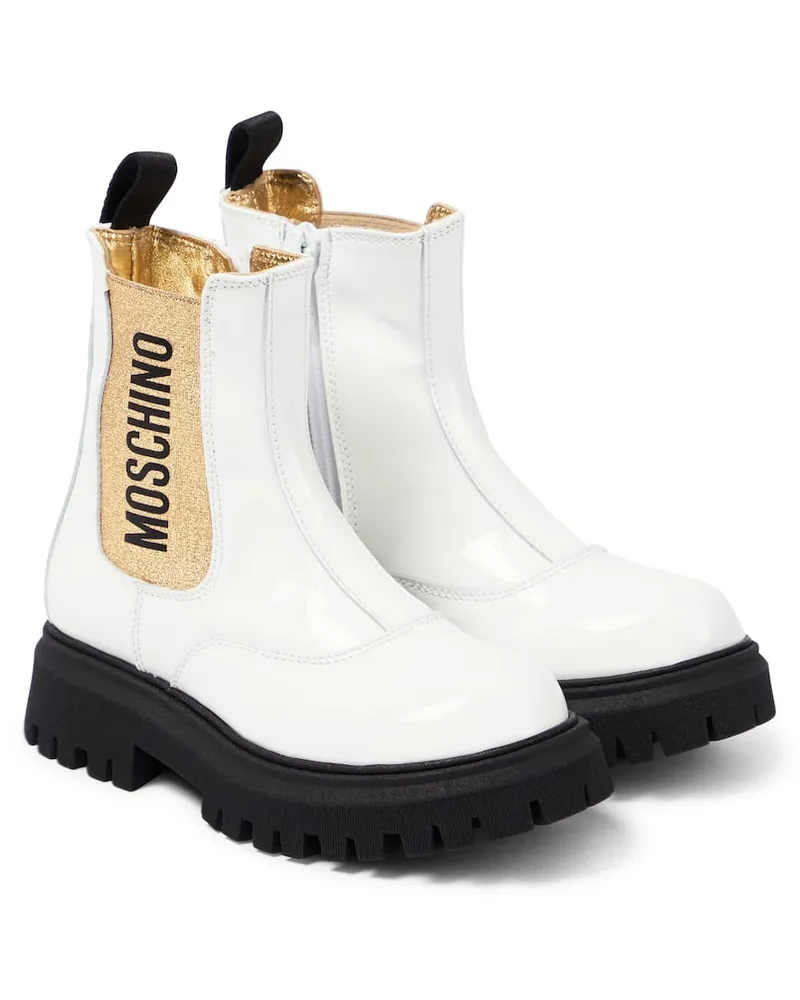 Moschino Stiefel aus Lackleder Multicolor
