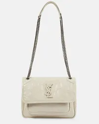 Saint Laurent Schultertasche Niki Baby aus Leder Beige