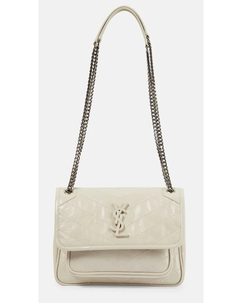 Saint Laurent Schultertasche Niki Baby aus Leder Beige