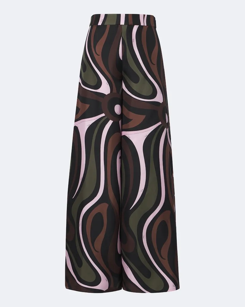 Emilio Pucci Palazzo-Hose Marmo aus Seiden-Twill Multicolor