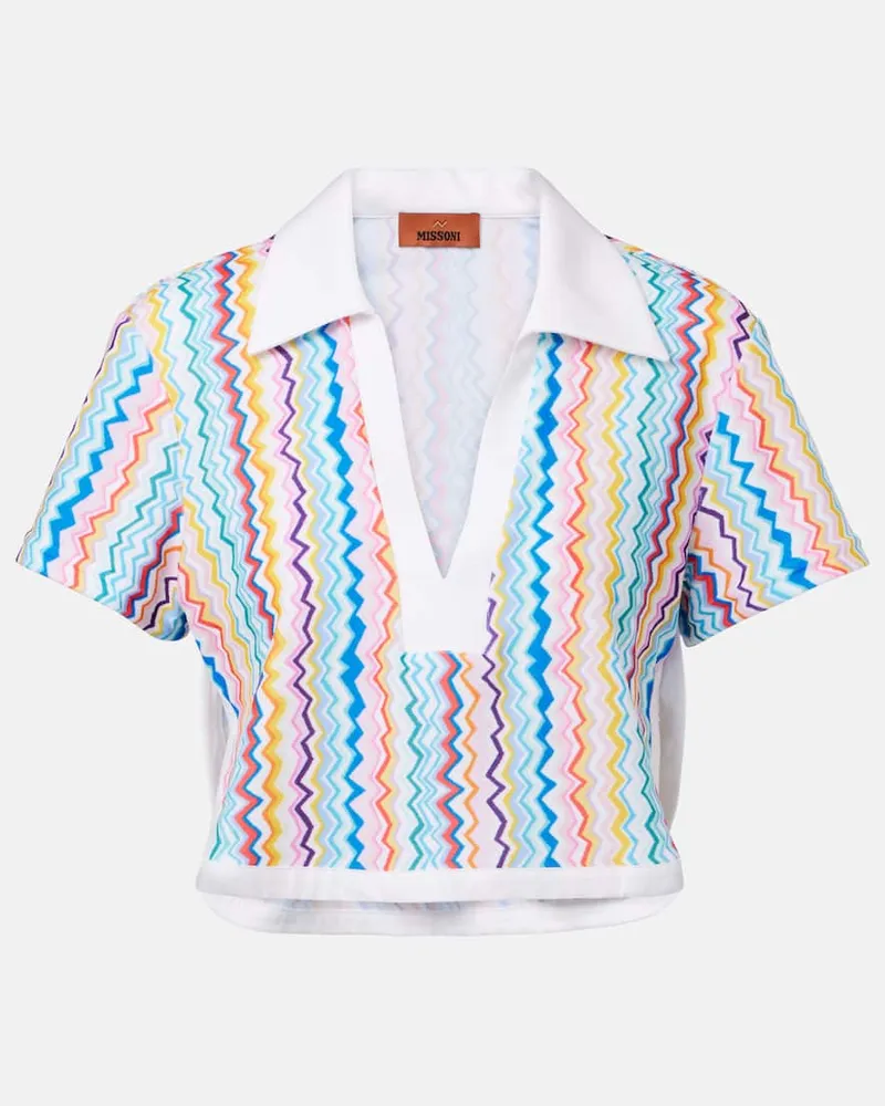 Missoni Bedrucktes Cropped-Top aus Frottee Multicolor